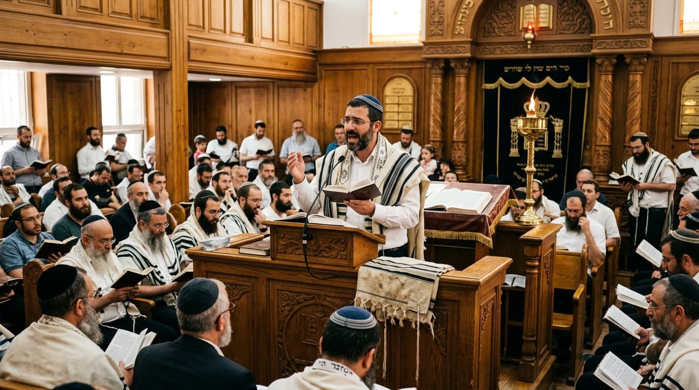 חזן בבית הכנסת — ליווי תפילה משותפת